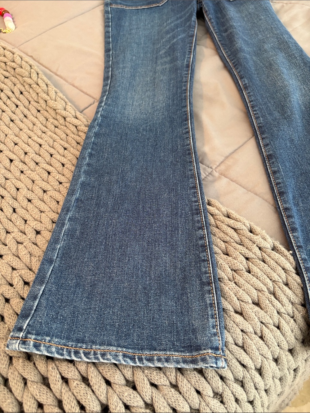New Denim Flare Overalls Medium Wash Old Navy 2 Jumpsuit Dungarees Boho Retro XS - Picture 4 of 11